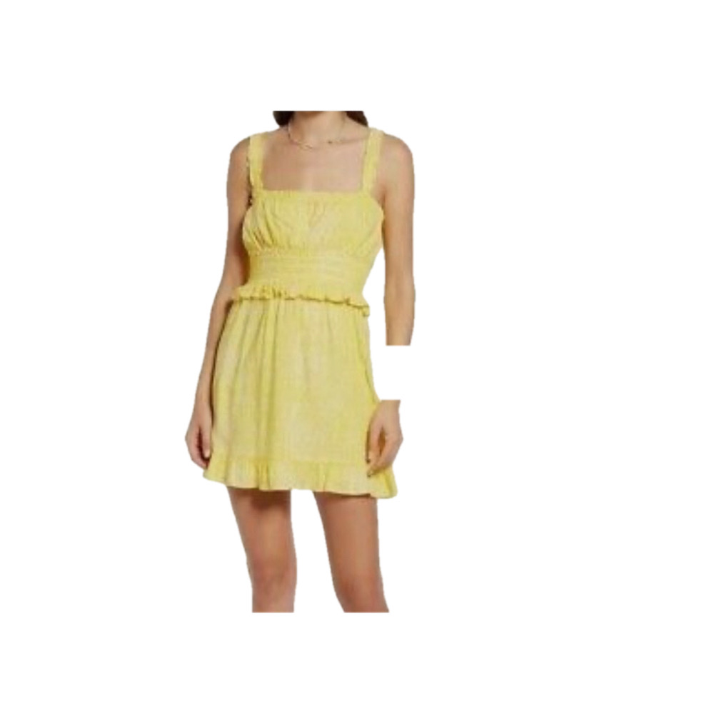New Nordstrom BP. Dress Size M Yellow cotton ruffles
